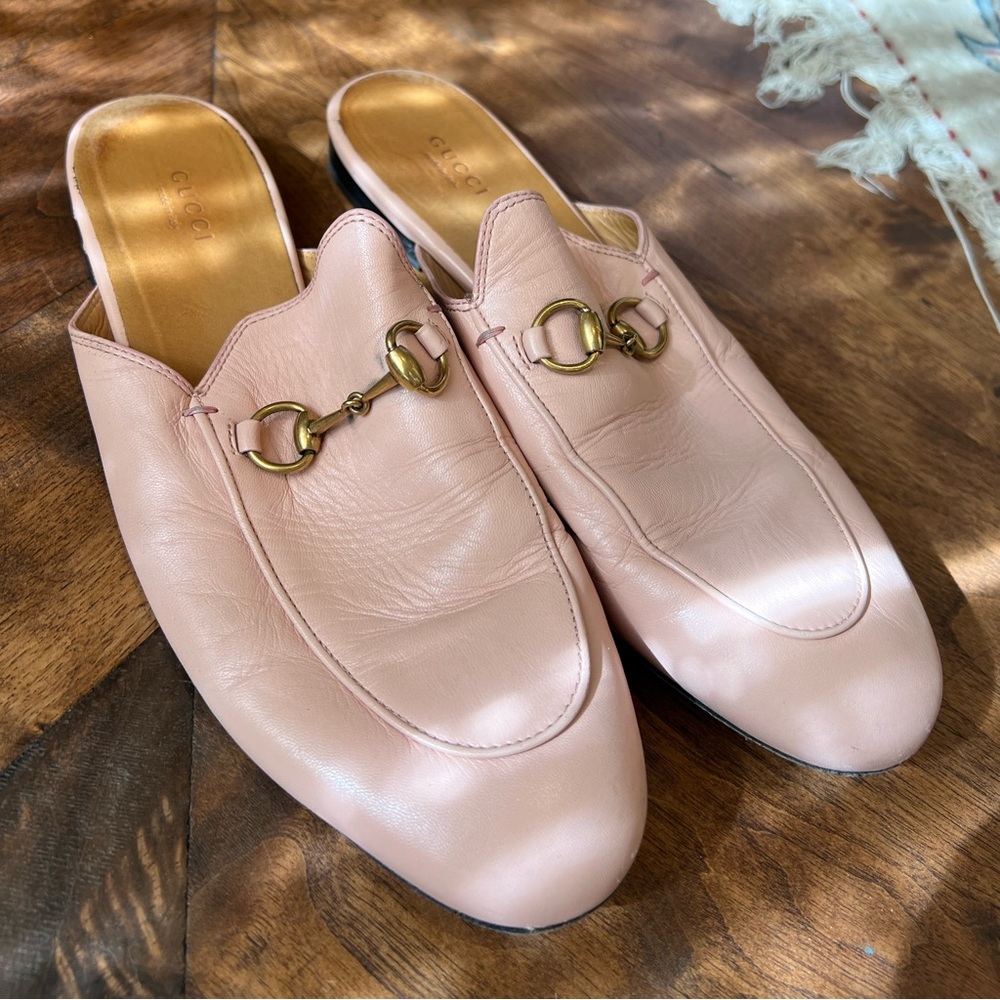 Gucci Princetown leather slipper loafers - pink